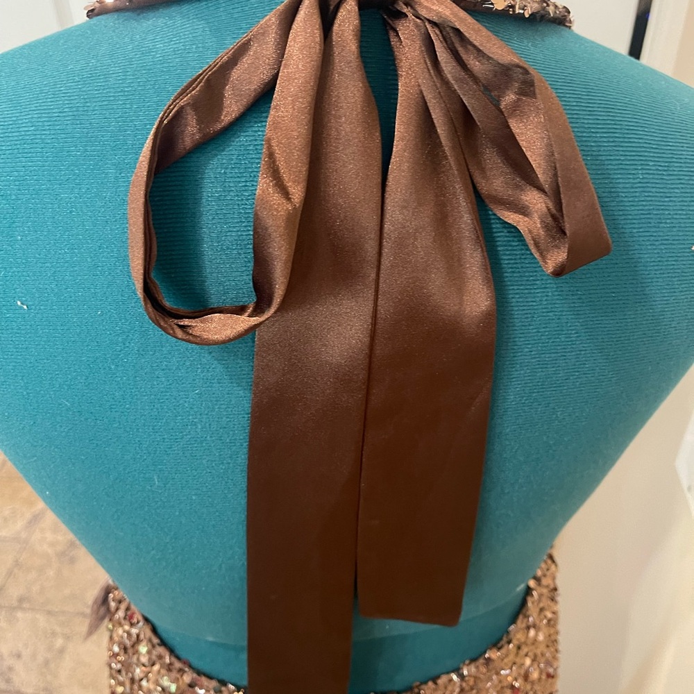 Morgan & Co. Brown Sequin Backless Dress - Picture 11 of 16
